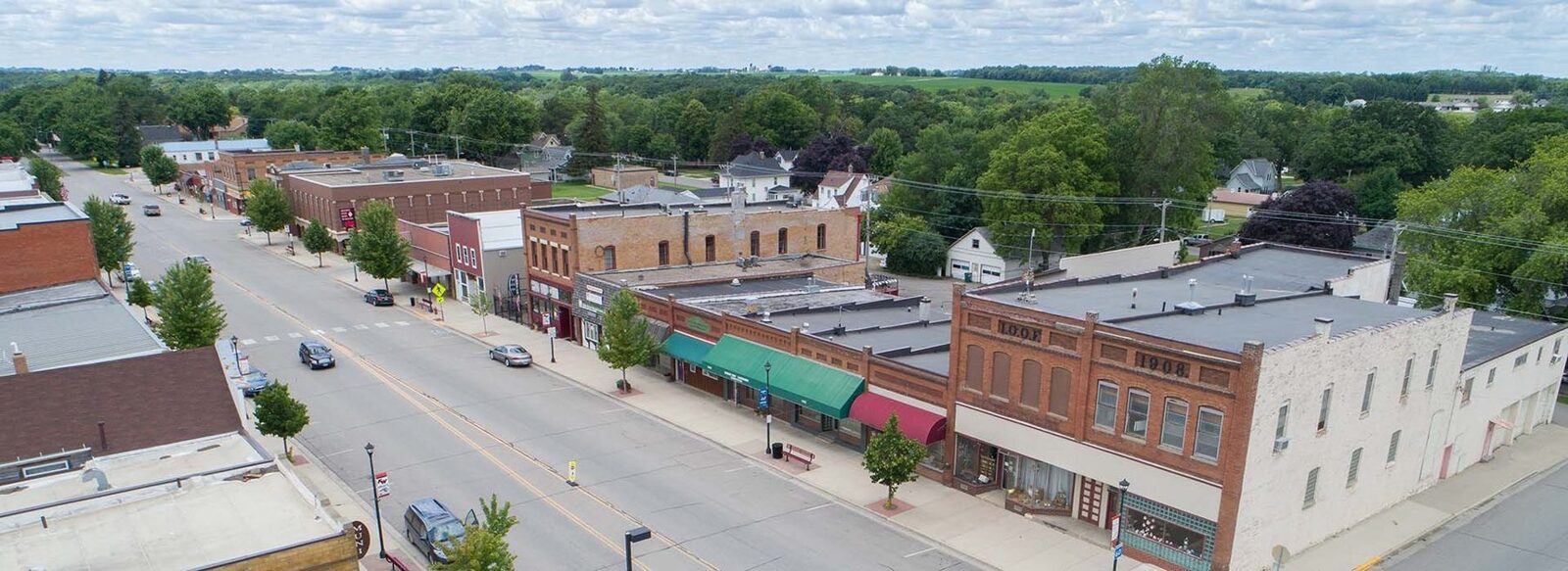 Second Street, Kenyon, Minnesota, from the air