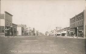Main Street in Kenyon on an early real-photo postcard