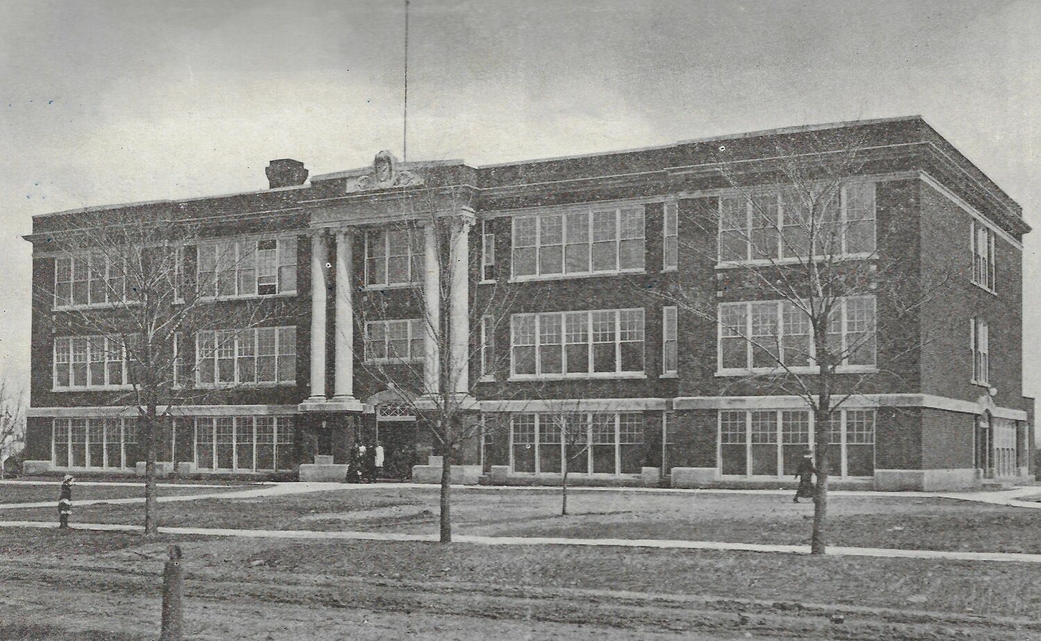 The three-storey brick Kenyon school built in 1915
